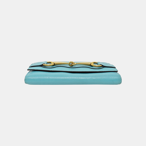 Bright Bit Calfskin Blue Wallet