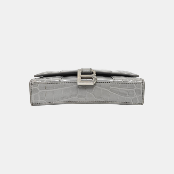 Hourglass Wallet On Chain Mini Calfskin Gray