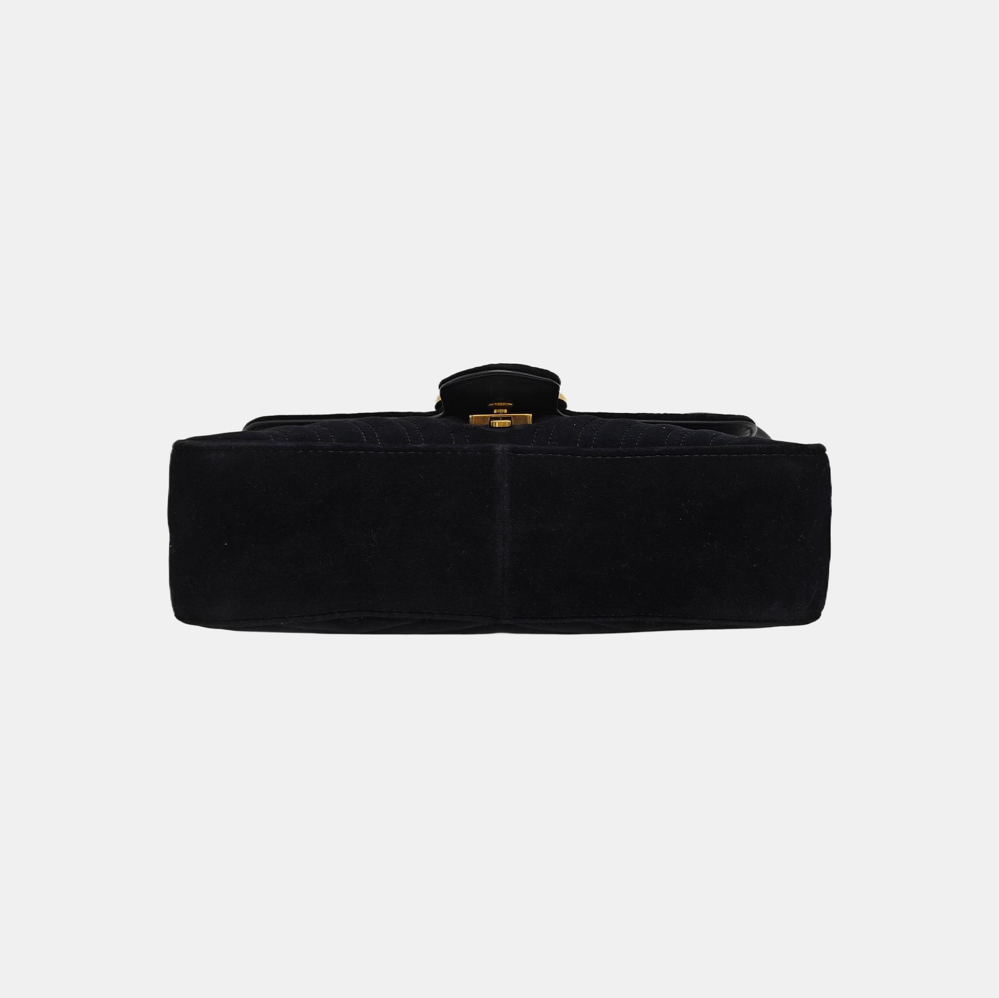 GG Marmont Medium Quilted Velvet Black
