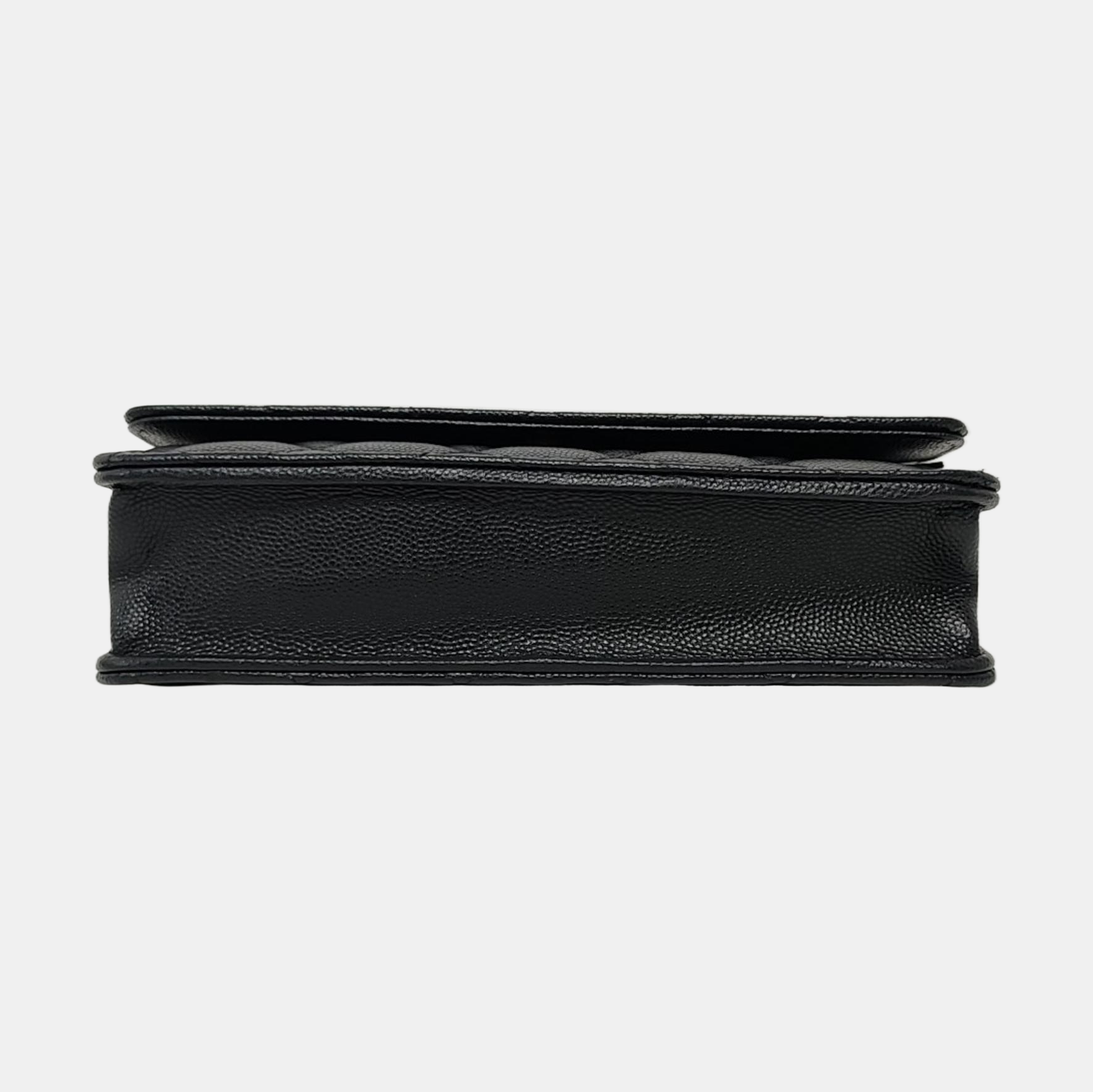 WOC Quilted Grained Calfskin Black