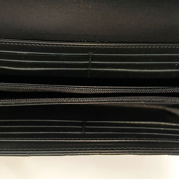 WOC Chevron Lambskin Black Wallet