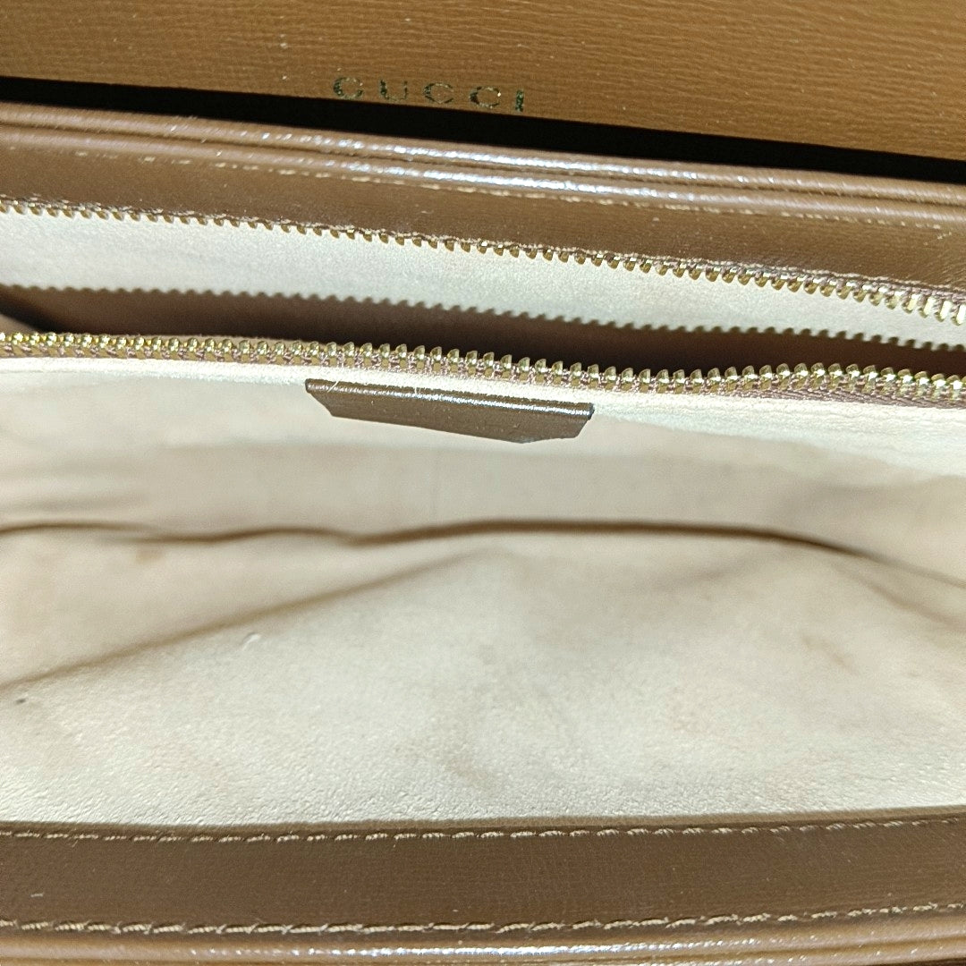 Horsebit 1955 Medium Monogram Coated Canvas Beige