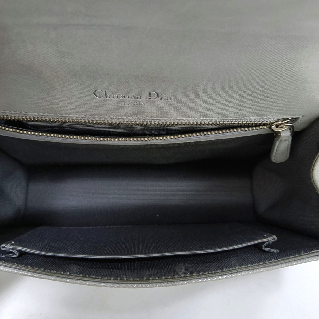 Diorama Small Cannage Calfskin Silver