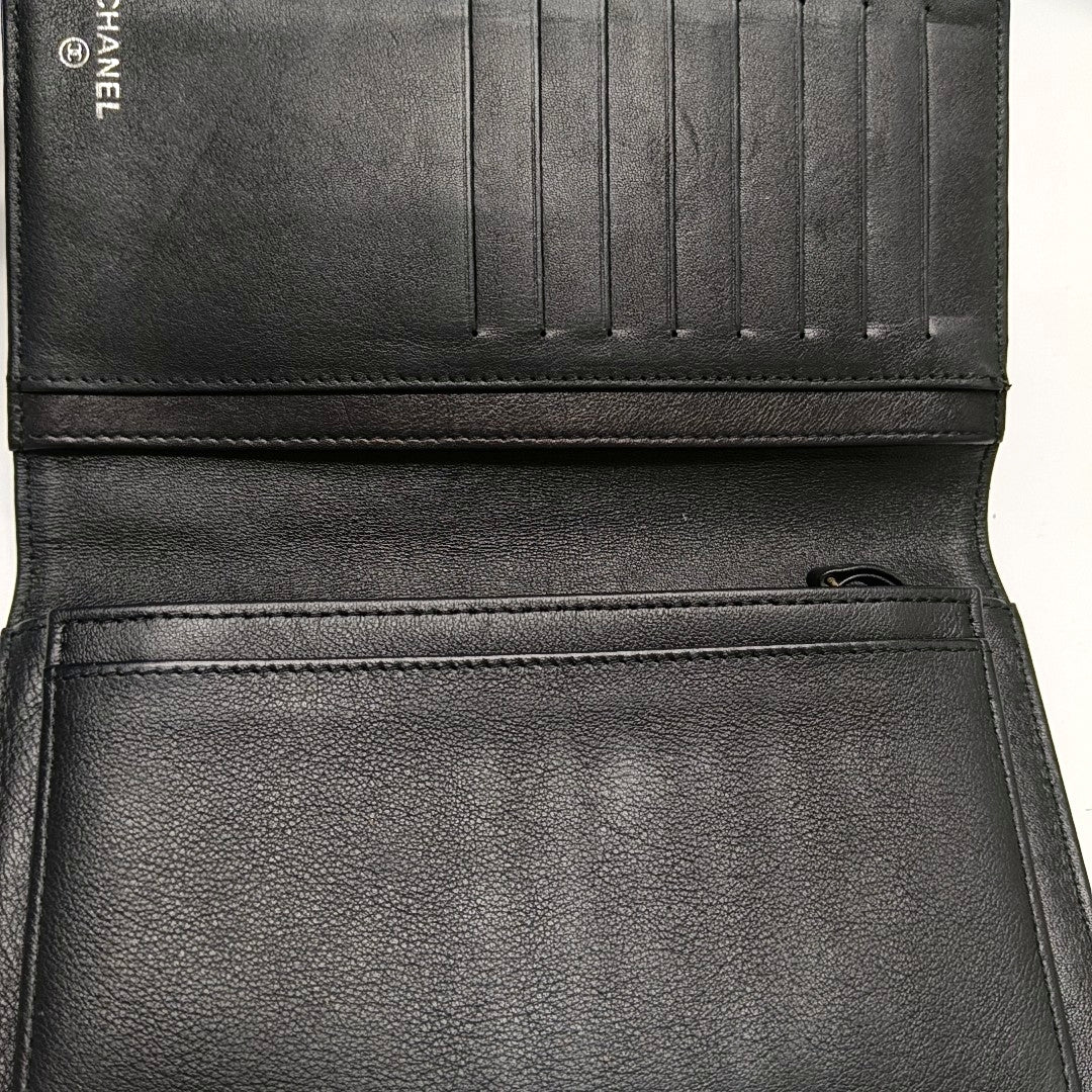 Grained Calfskin Wallet Black