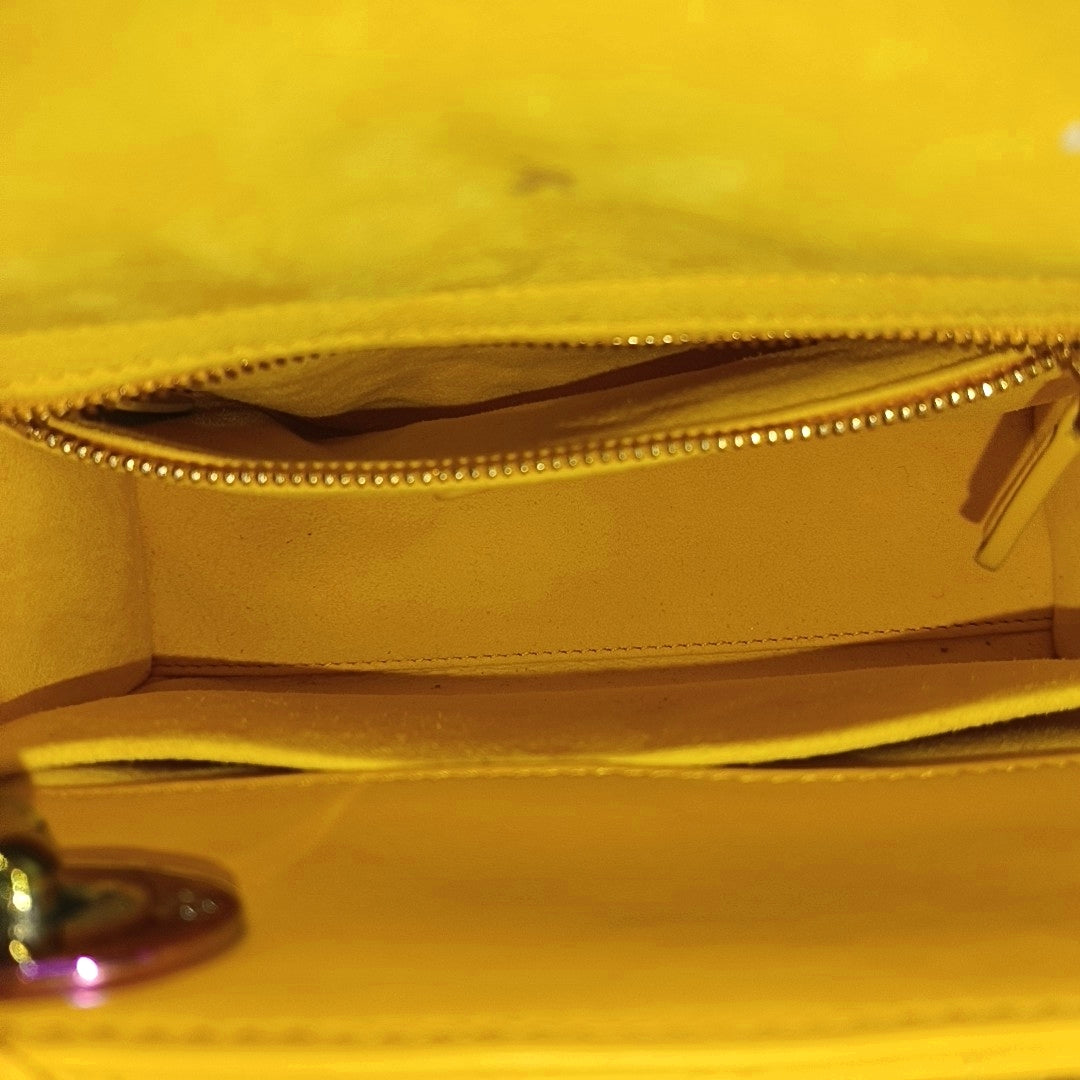 Lady Dior Small Cannage Lambskin Yellow