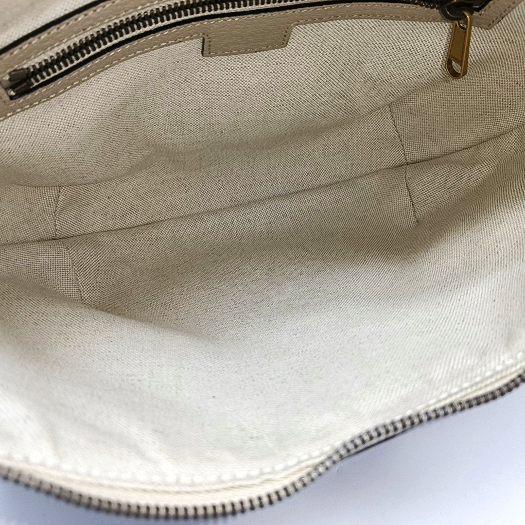 Ophidia Small Monogram Coated Canvas Beige
