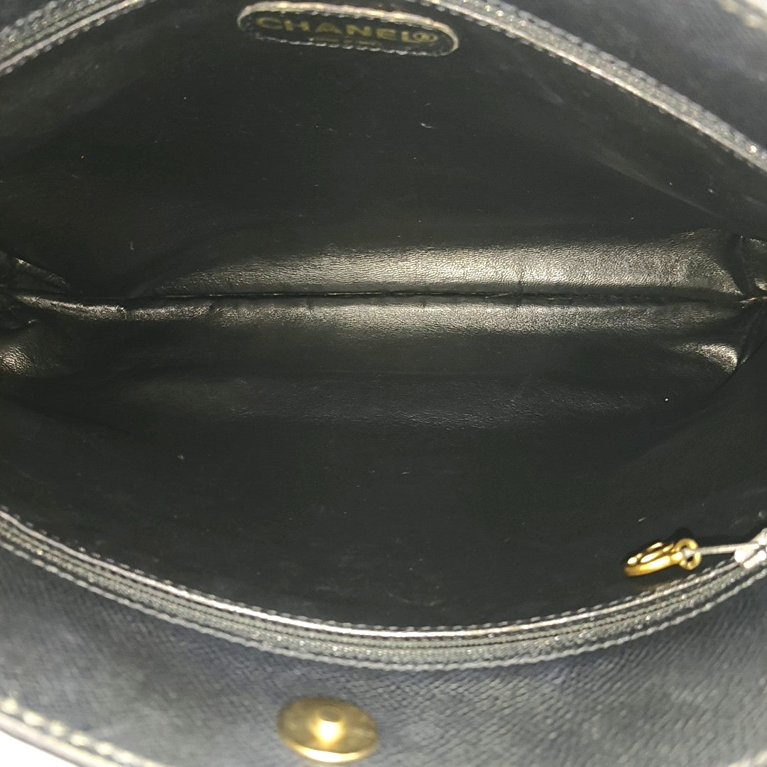 Grained Calfskin Tote Bag Black