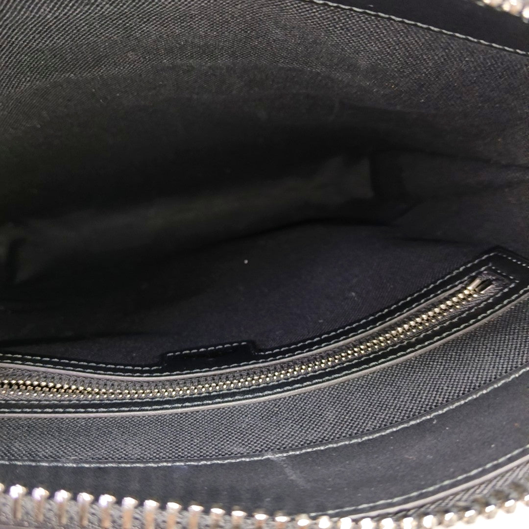 Monogram Coated Canvas Shoulder Bag Black