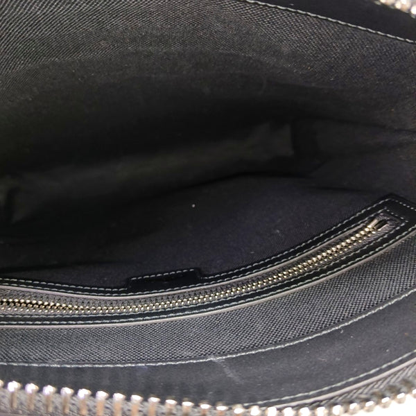 Monogram Coated Canvas Shoulder Bag Black