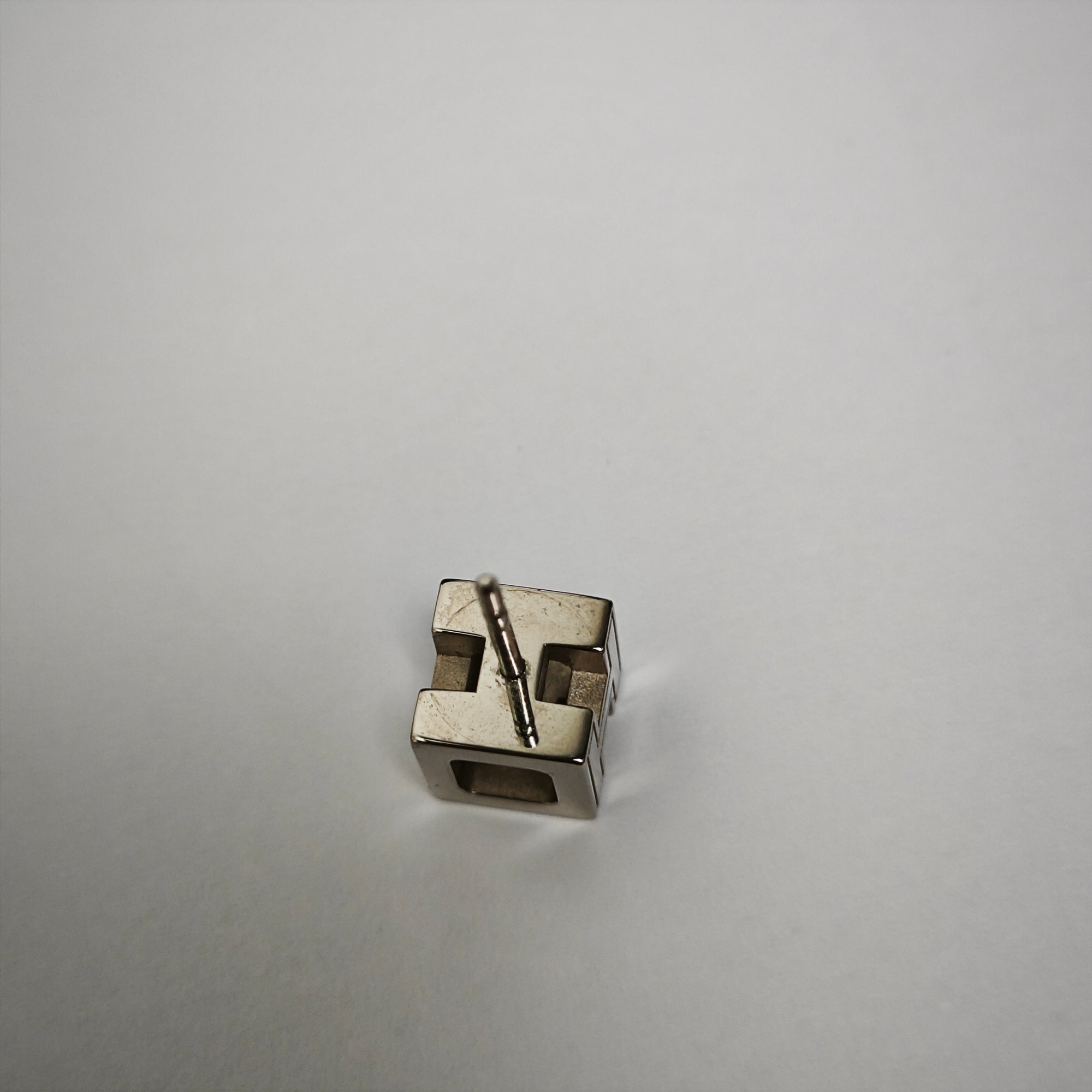 Cage D'h Metal Silver Stud Earrings
