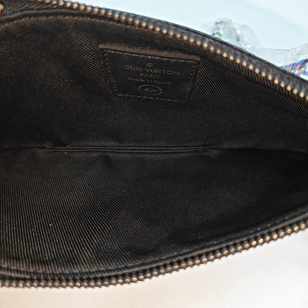 Monogram Coated Canvas Shoulder Bag Gray