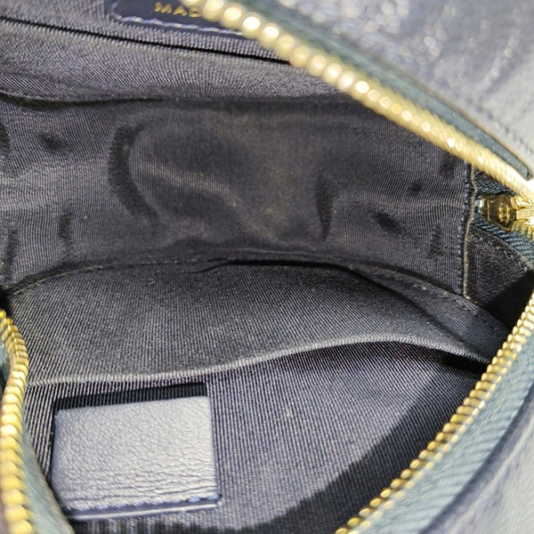 ROUND Quilted Grained Calfskin Blue