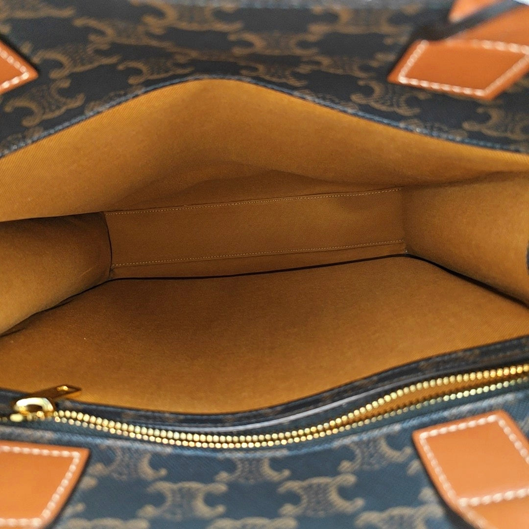 CABAS CELINE Small Coated Canvas Brown