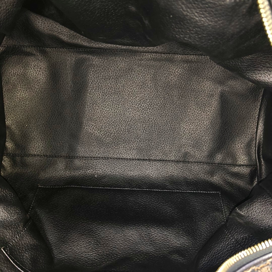 Coated Canvas Top Handle Bag Black