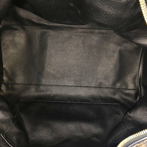Coated Canvas Top Handle Bag Black