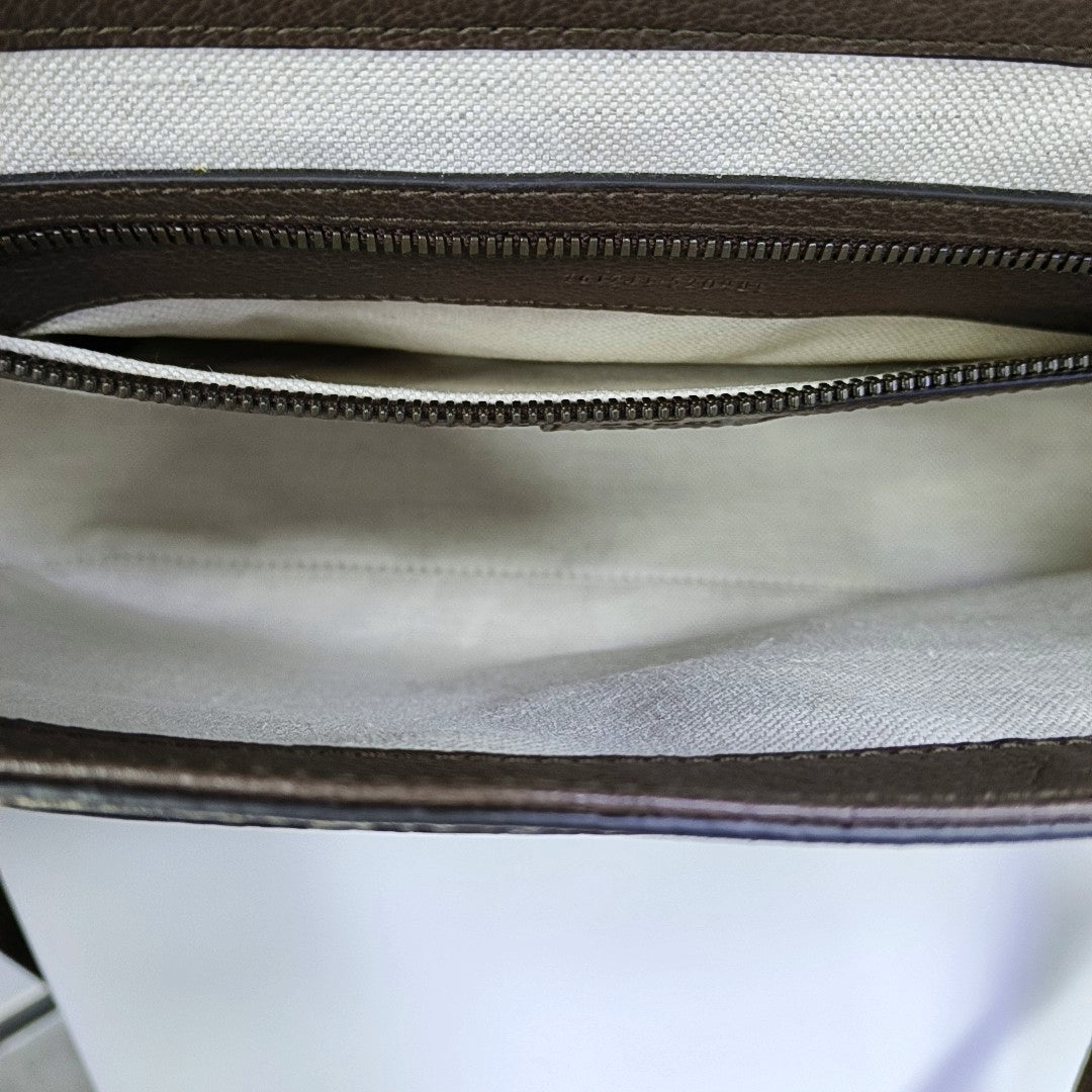 Ophidia Small Monogram Coated Canvas Beige