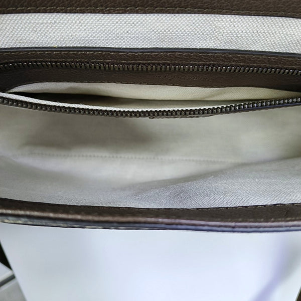 Ophidia Small Monogram Coated Canvas Beige
