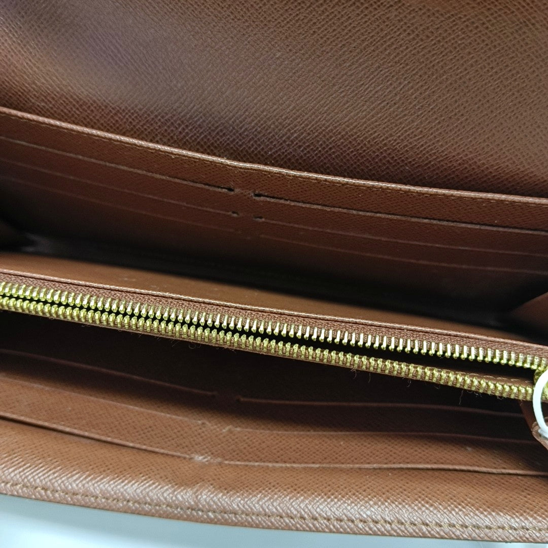 SARAH Monogram Coated Canvas Brown Wallet