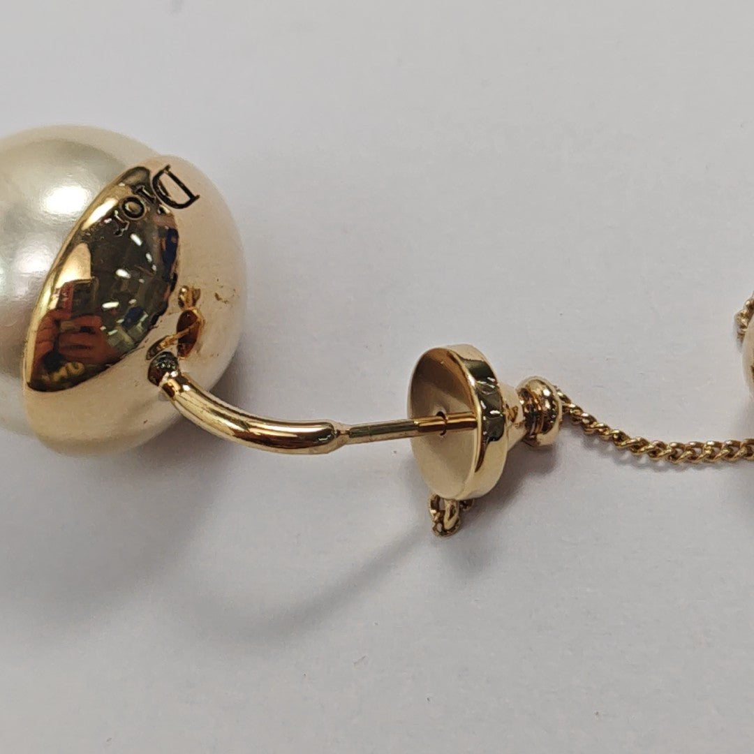 Dior Tribales Metal White Stud Earrings