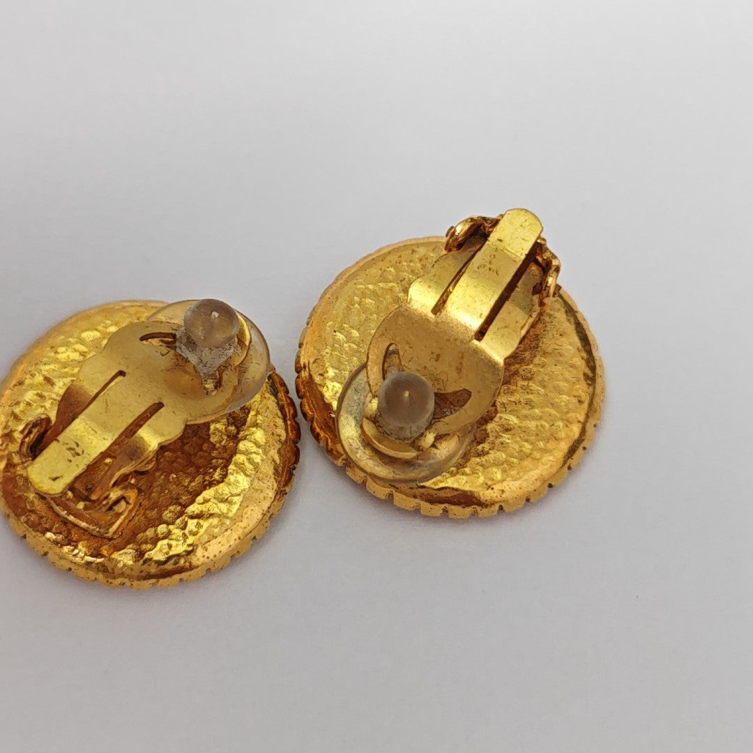 Metal Gold Clip On Earrings