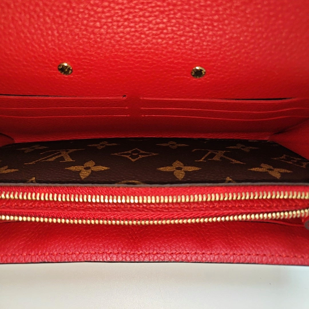 Authenticated pre-owned  PALLAS Monogram Calfskin Red Wallet - Wallet at Looply