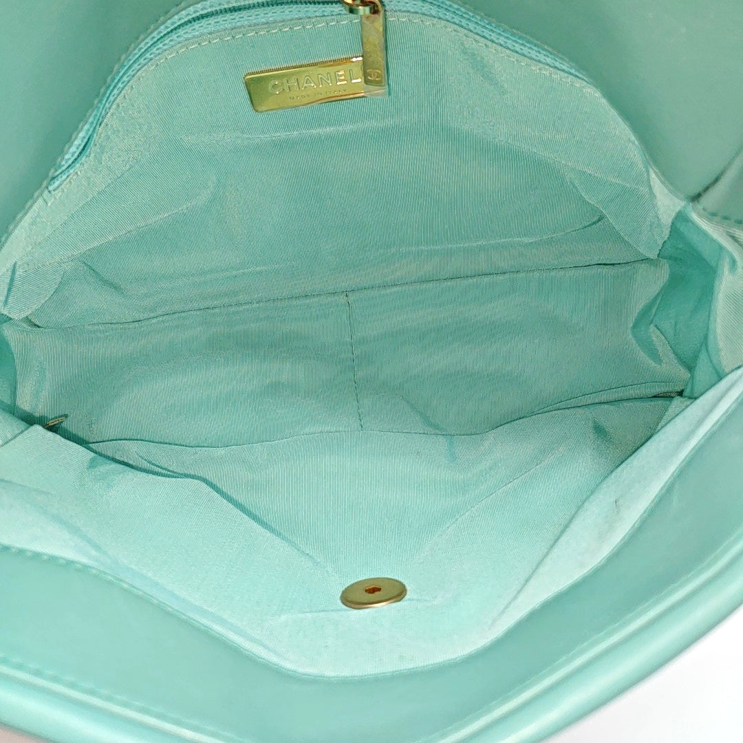 CHANEL 19 Large Quilted Lambskin Blue