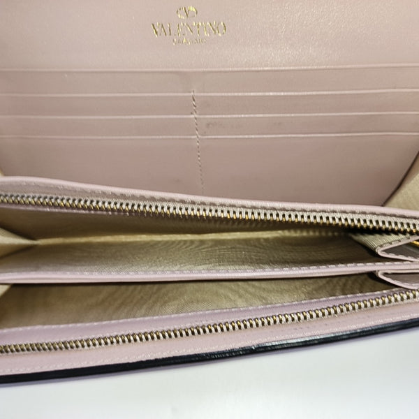 Cartera rosa de piel de ternera Rockstud