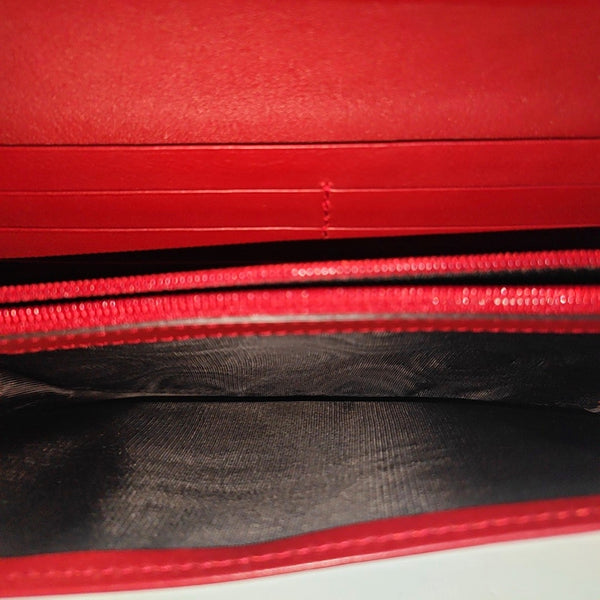 Microguccissima Monogram Calfskin Red Wallet