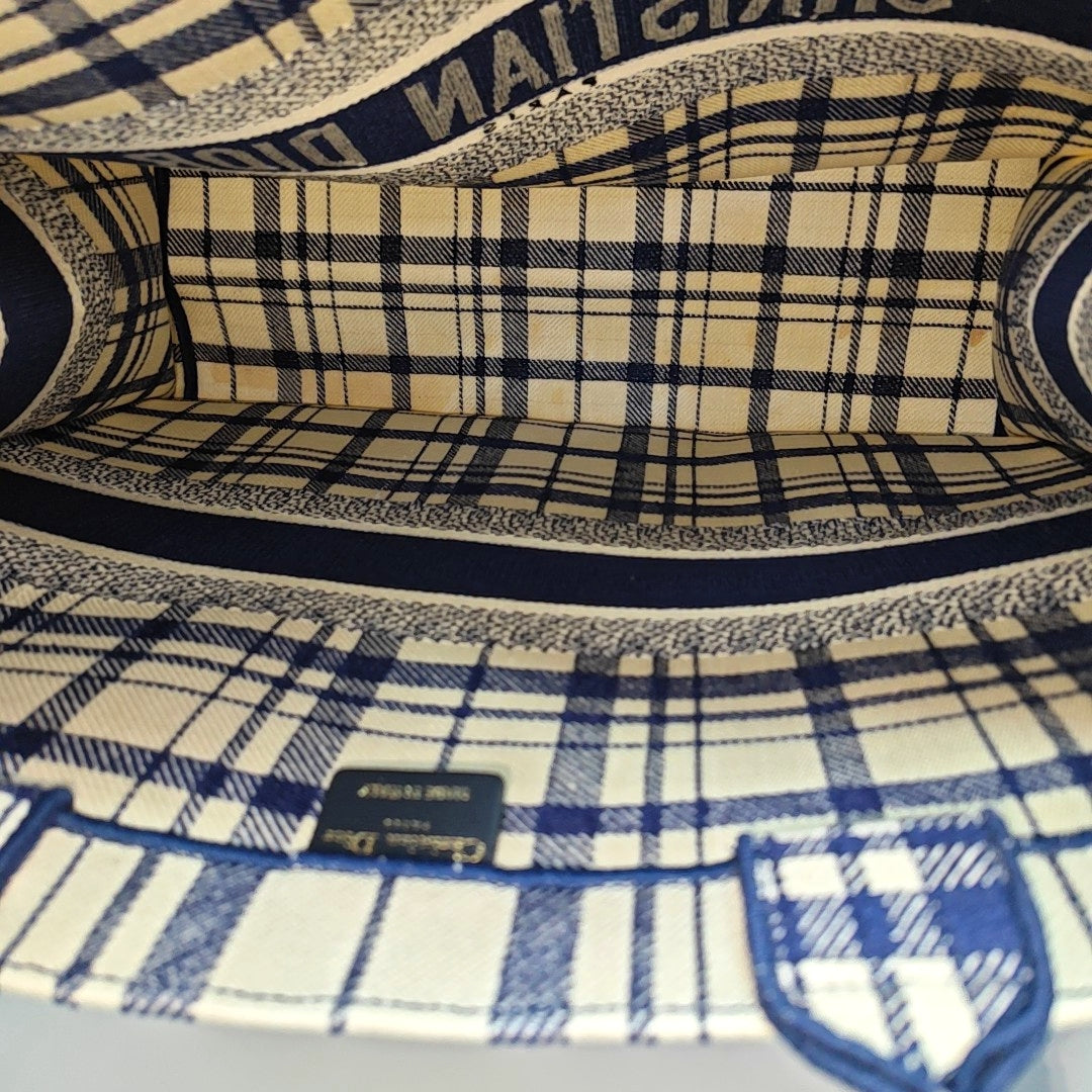 Authenticated pre-owned  Book Tote Large Canvas Blue - Tote Bag at Looply