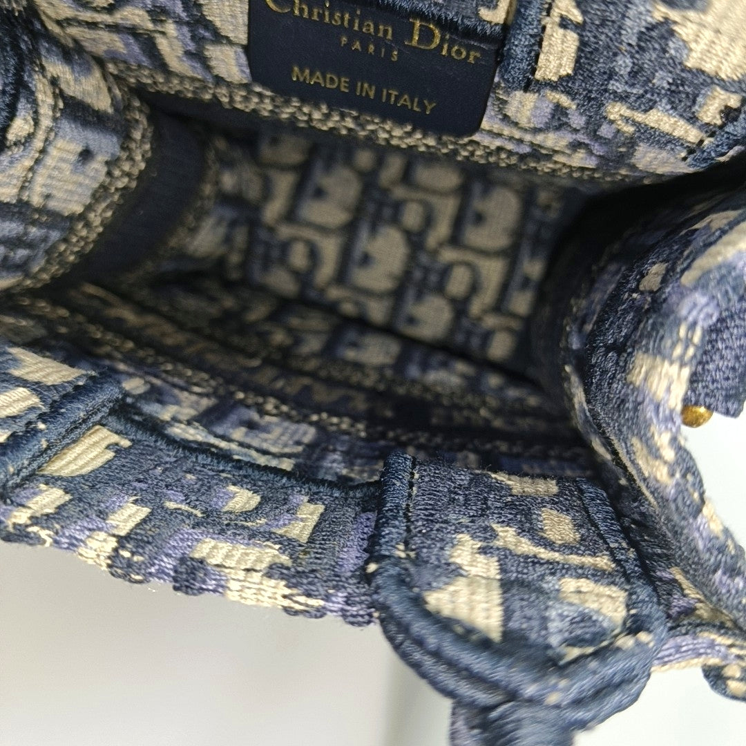 Authenticated pre-owned  Book Tote Mini Canvas Blue - Shoulder Bag at Looply