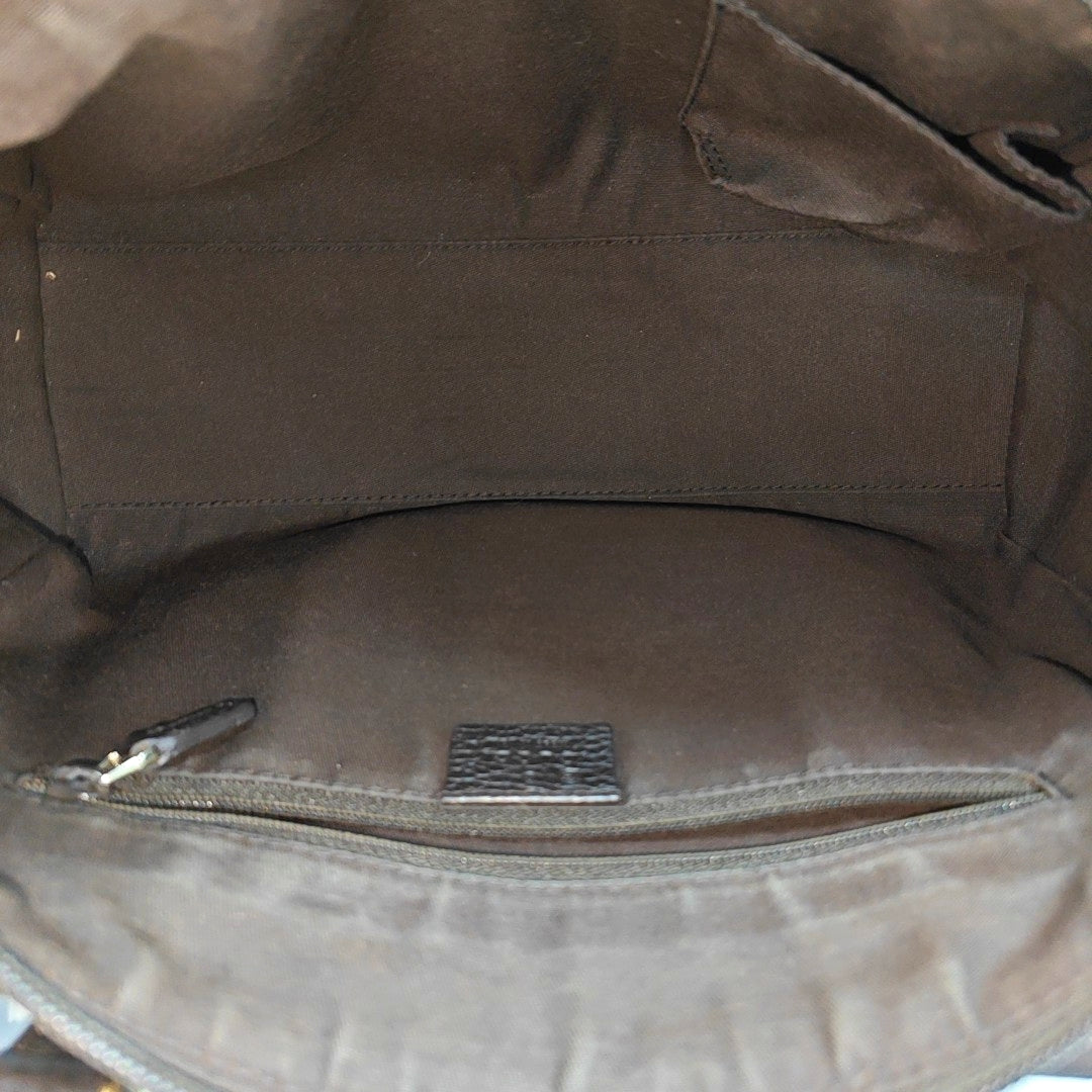 Monogram Coated Canvas Tote Bag Brown