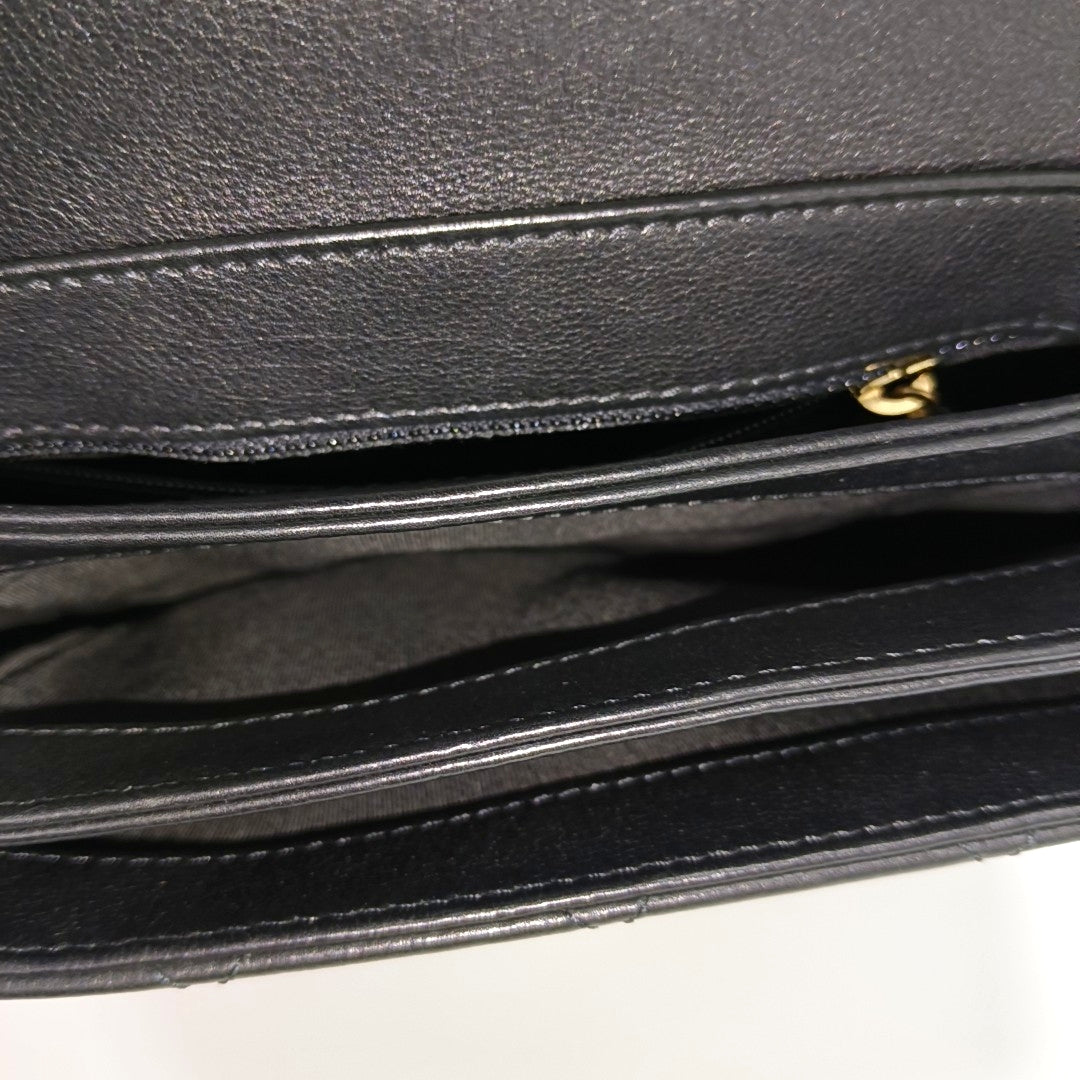 Quilted Calfskin Shoulder Bag Black