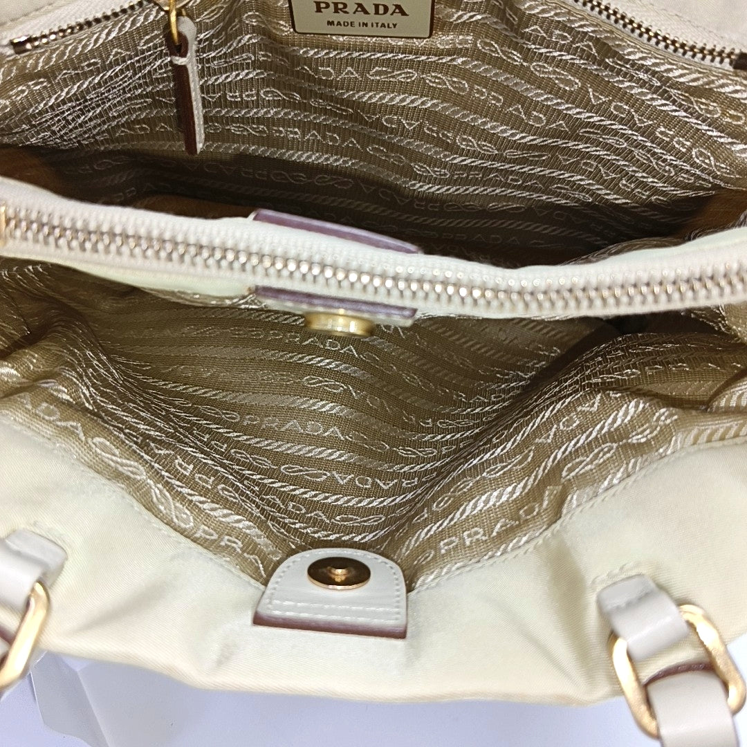 Nylon Tote Bag Beige