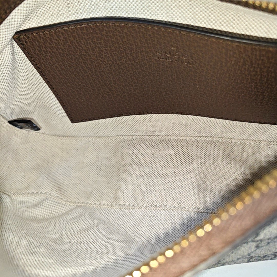Ophidia Small Monogram Coated Canvas Brown