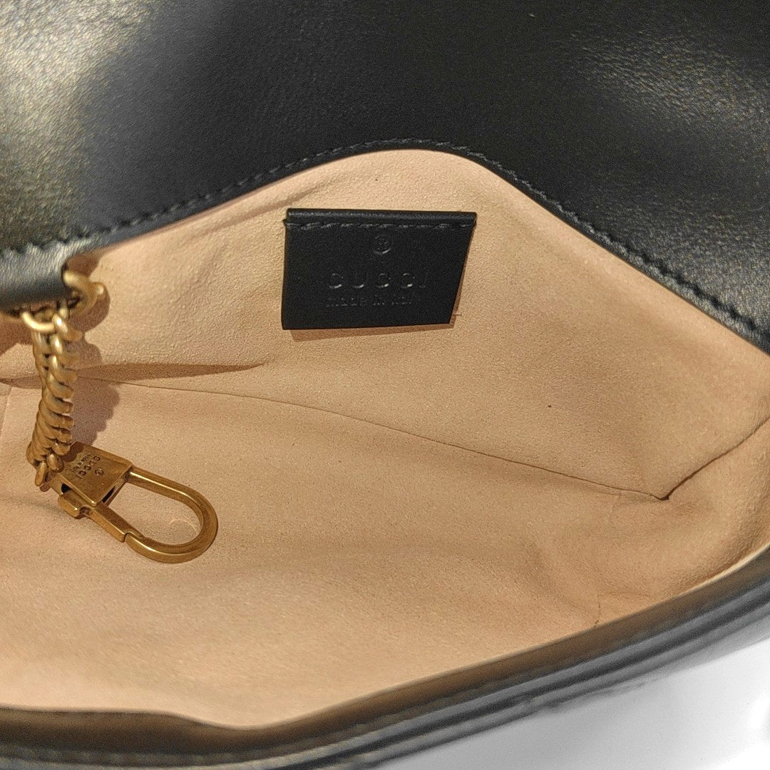 GG Marmont Mini Quilted Calfskin Black