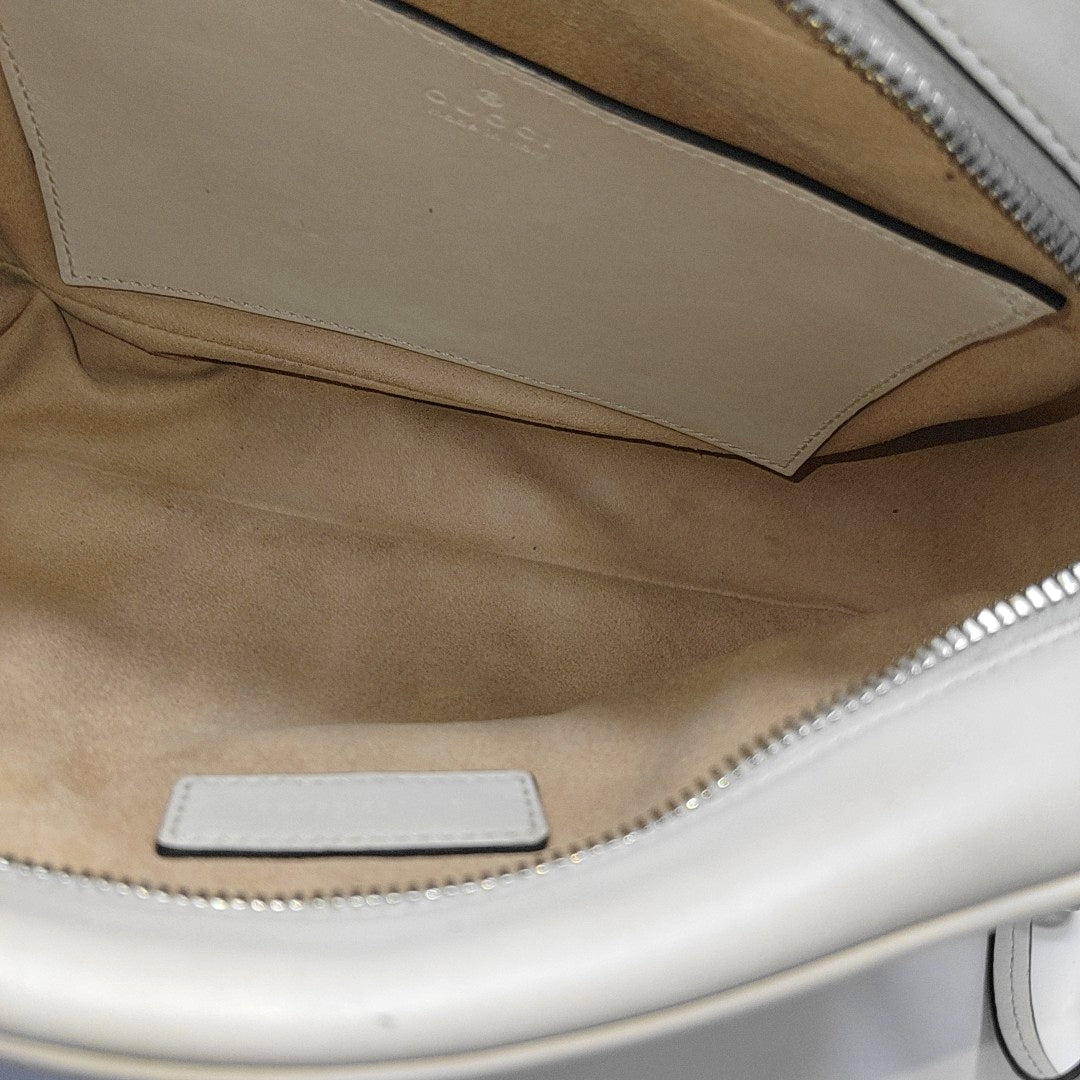 GG Marmont Small Quilted Calfskin White