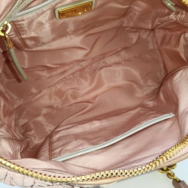 Quilted Canvas Shoulder Bag Pink