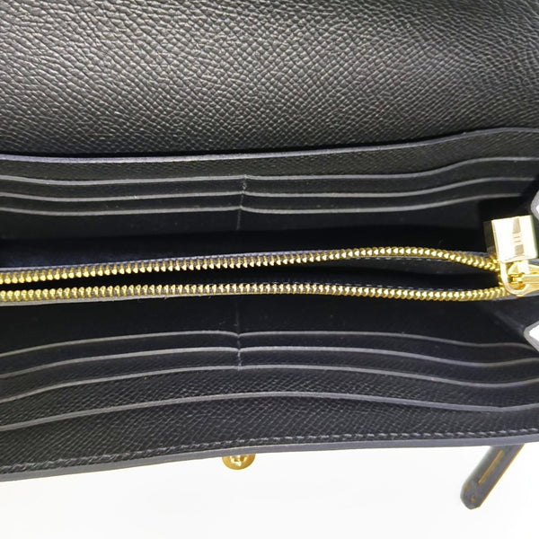 Kelly 20 Epsom Black Wallet