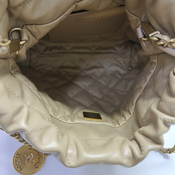 CHANEL 22 Mini Quilted Calfskin Beige