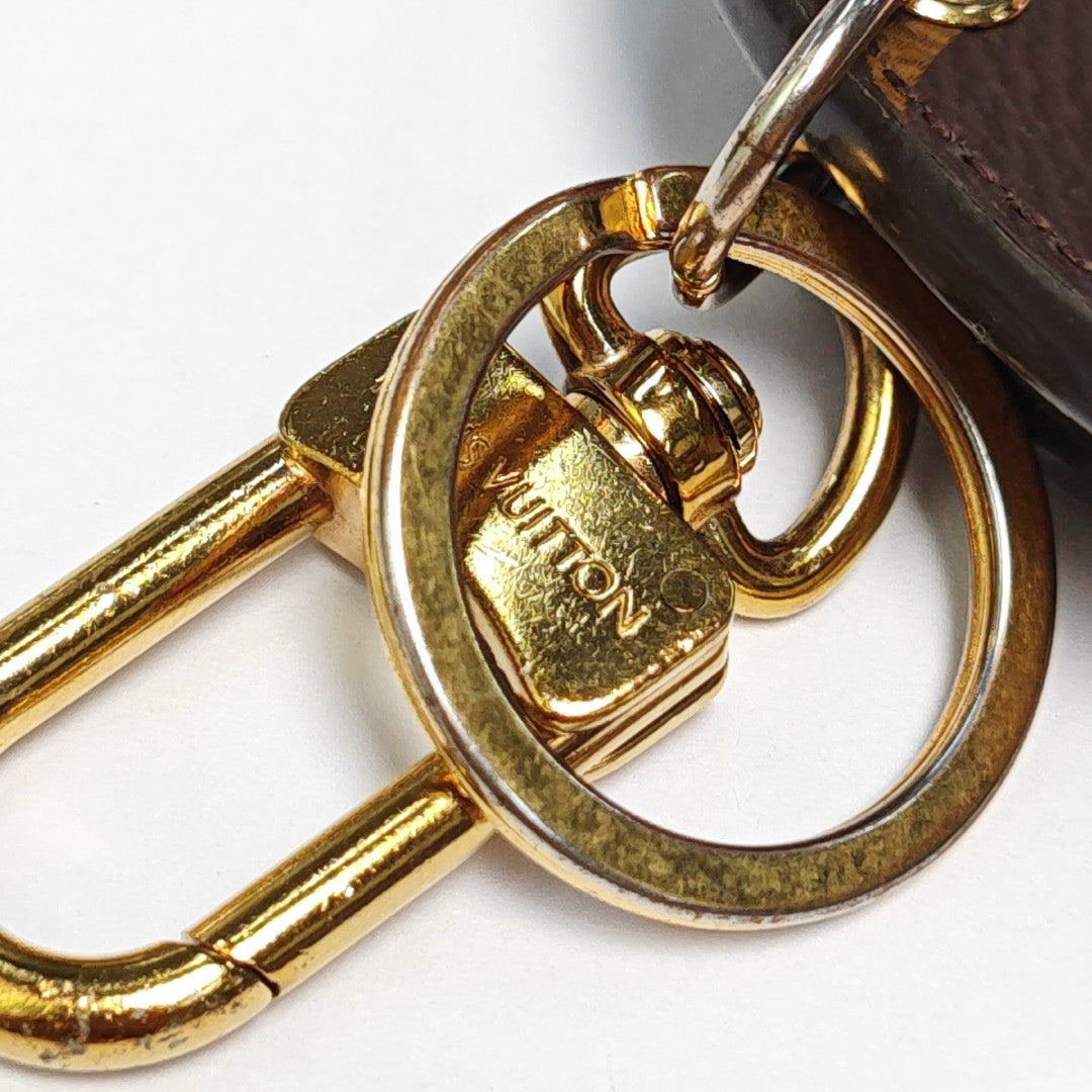 Coated Canvas Bag Charm Brown