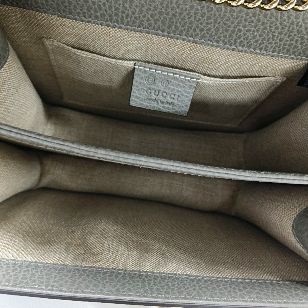 Interlocking G Small Calfskin Gray