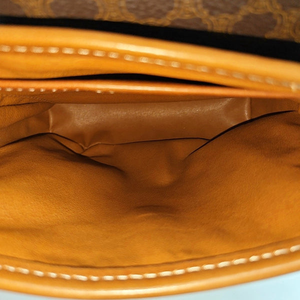 Coated Canvas Shoulder Bag Brown