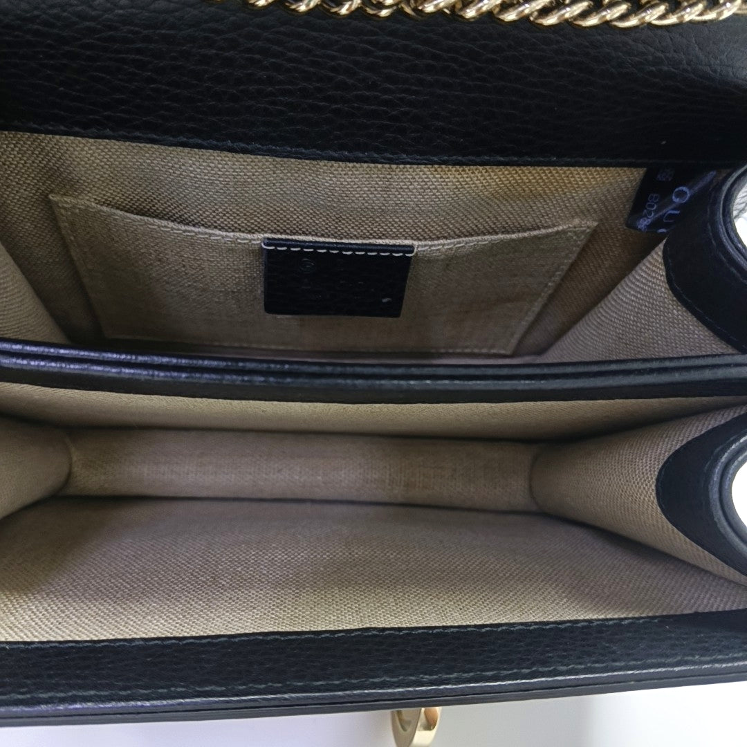 Interlocking G Small Calfskin Black