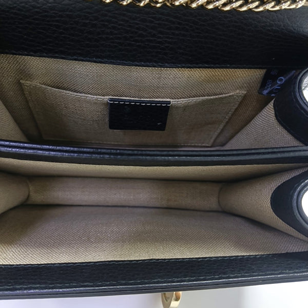 Interlocking G Small Calfskin Black