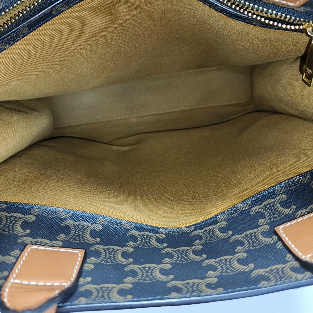CABAS CELINE Small Coated Canvas Brown