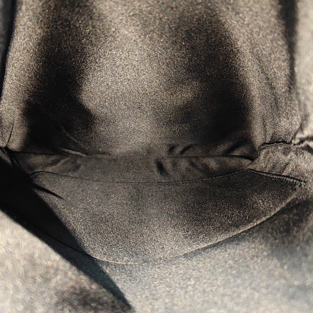 Silk Satin Shoulder Bag Black