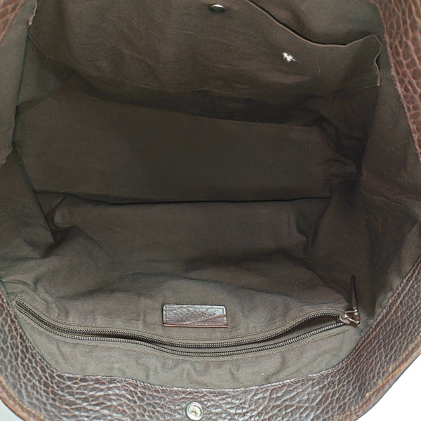 Fabric Top Handle Bag Brown