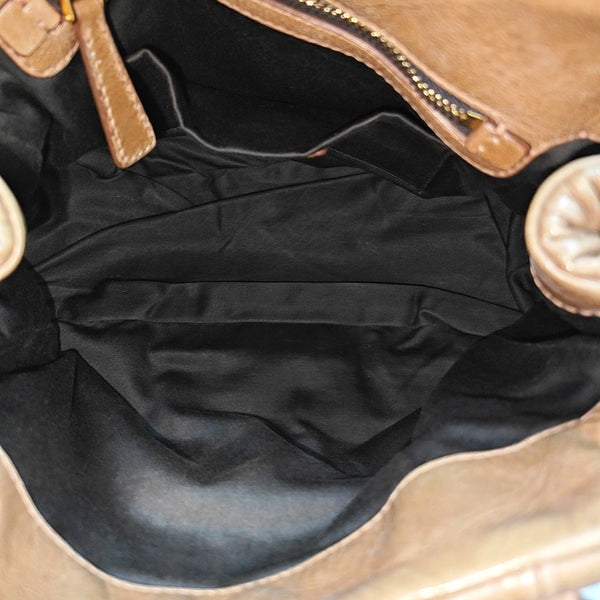 Calfskin Shoulder Bag Brown