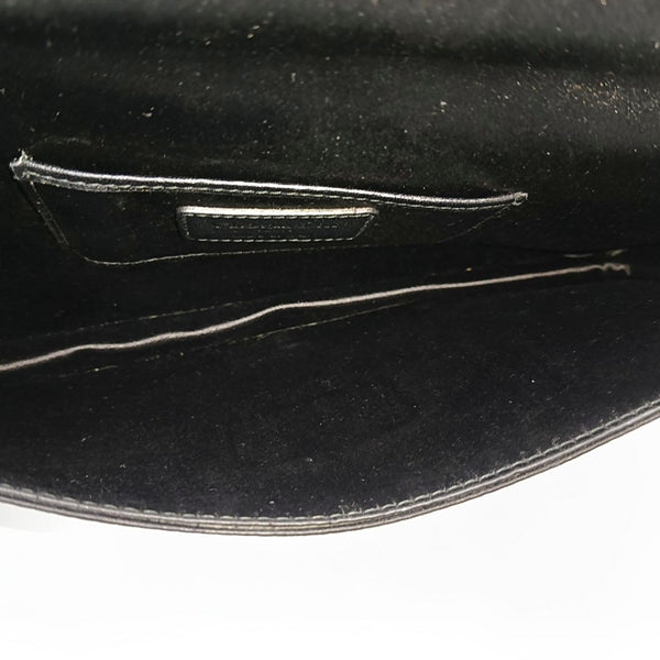 Cannage Silk Satin Shoulder Bag Black