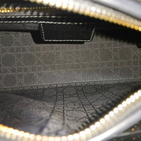 Lady Dior Medium Cannage Patent Leather Black